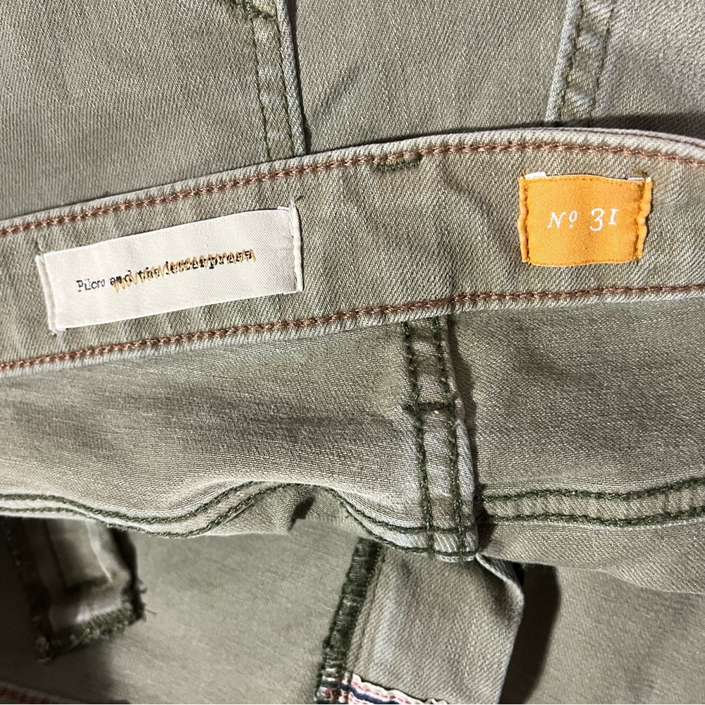 Anthropologie Pilcro Serif Pants Womens 31 Light Green Zip Ankles & Pockets Boho - Picture 5 of 9